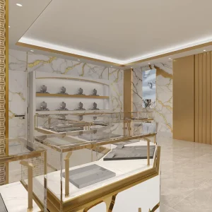 Shop Mall Showroom Curve Combined Watches and Jewelry Cases Kiosk Jewelry Display Cabinet Jewelry Display Showcase