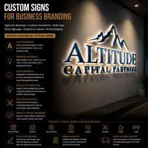Signs for Business Custom Storefront Wall Logo Shop Signage Outdoor Indoor Brand Display Custom Signs for Business Branding