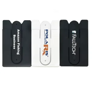 Silicone Cell Phone Card Holder Eco-friendly Sticky Silicone Phone Card Wallet with Stand