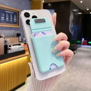 Silicone Phone Card Holder Adhesive Stick on Phone Back Card Wallet for Smartphone Credit ID Card Pocket