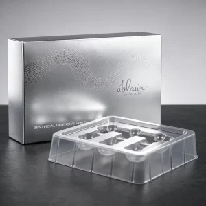 Silver Metallic Embossed Medical Packaging Box Sterile Medical Consumable Box with PET Blister Tray for Single Use Medical Vials
