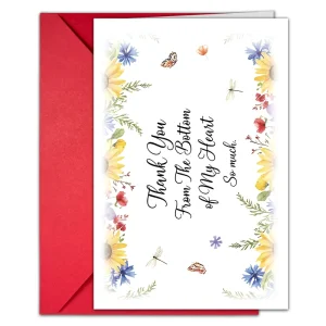 Simple Floral Greeting Cards Assortment Customizable Logo Cardboard Material Greeting Cards Bulk