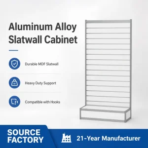 Slatwall Display Stand Aluminum Alloy Frame MDF Panel Rack Hooks Compatible Boutique Supermarket