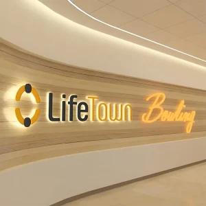 Sleek Aesthetics Acrylic Paint Logo Letters Backlit LED Signage LED Brand Signs for Lobby