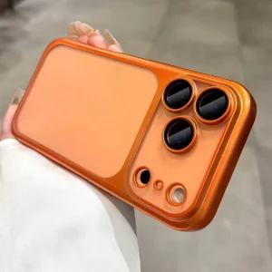 Slim Matte Translucent Phone Case for iPhone 17 14 15 16 Pro Max 17 Air With HD Glass Lens Film Shockproof Hard Cover