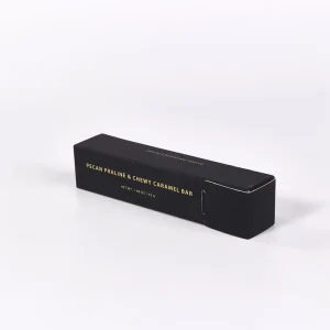 Slim Size Paper Packaging Case Hot Foil Stamping Edible Product Outer Wrapper Auto Lock Bottom Carton