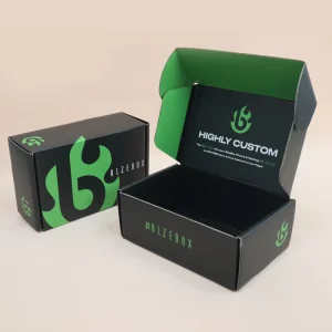 Small Custom Printing Black Corrugated Recyclable Mailer Boxes for Shoes and Clothes