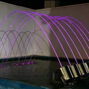 Small Garden Water Fountain Whole Set LED Jumping Flowing Pool Laminar Jets for Pond Yard Garden Decor