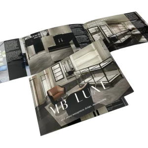Small Order Customization Business Trifold Brochure Company Profile Flyer Premium Art Paper Folded Leaflet Printing Service