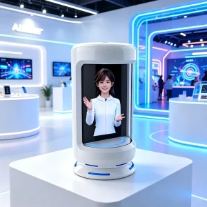 Smart AI Interactive Kiosk Digital Human Virtual Assistant Standing Advertising Display for Office Building Commercial Use