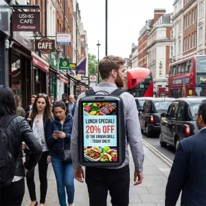 Smart Digital Backpack LCD Display Wearable Digital Signage LCD Poster For Outdoor Brand Promotion Mobile Advertising Screen