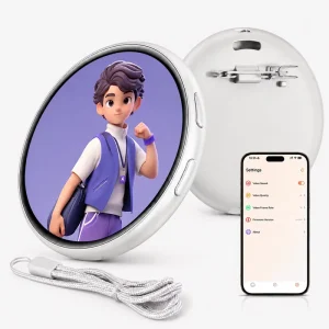 Smart Electronic Badge Anime CustomCreative Digital Pin Photo Video Badge 1.7 Screen Touch Screen BT 5.4 Support APP