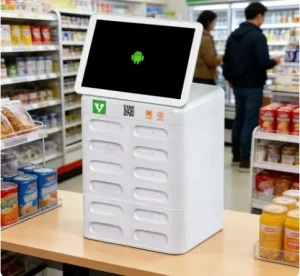 Smart Interactive Charging Kiosk with IoT Platform Custom Software for Hotel and Airport