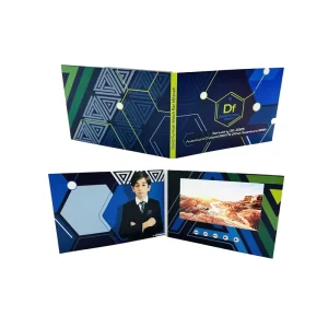 Smart Market Tool Newest Design Hardcover Auto Play Magnetic Switch Video Mailer LCD Video Brochure Card