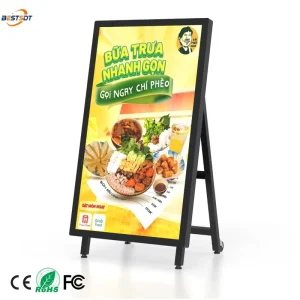 Smart Outdoor Digital Signage Stand 32 43 49 55 Inch A-Frame LCD Display WiFi Cloud Control Advertising Board