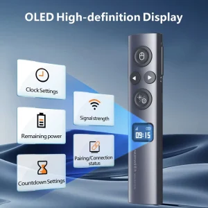 Smart Presentation Pointer with Countdown Timer and OLED Screen N95s BLE Wireless Presenter for LED LCD Screens Hybrid Meetings
