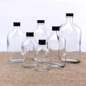 Soda Lime Glass Bottle Juice Flask Cold Brew Jar 50ml 100ml 200ml Flat Clear Aesthetic Beverage Takeout Packaging