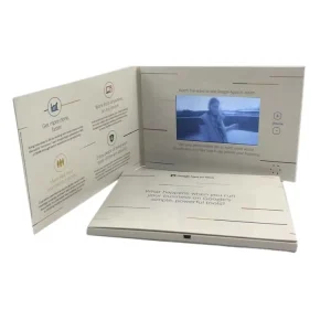 Softcover A5 Paper Size Landscape 5 Inch HD Screen LCD Video Brochure Cards with 128M to 8GB Memory