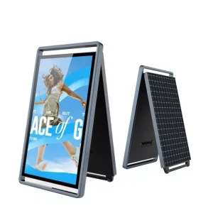 Solar Battery Power Digital Board Light Weight Portable Outdoor Advertising LCD Digital Signage