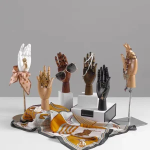 Solid Wood Movable Joint Hand Model Display Stand for Jewelry
