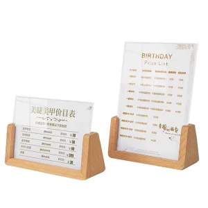 Solid Wood U-Shaped Photo Frame Display Stand Elegant U-Shape Wooden Picture Frame Table Display