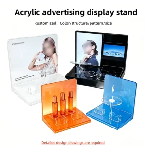 Source Factory High end Brand Customized Acrylic Counter Display Stand UV Printing Advertising Display Stand