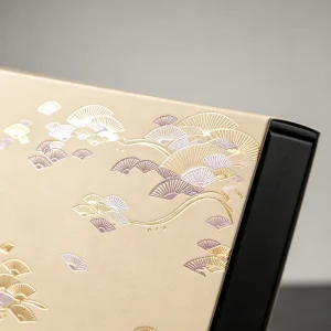 Souvenir Gift Rigid Drawer Box Oriental Aesthetic Gold Foil Print Laser Cut Inner Lid Custom EVA Foam Packaging Box