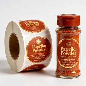 Spice Seasoning Bottle Sticker Luxury Custom CMYK Printing Round Hot Stamping Jar Bottle Label On Roll