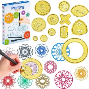 Spiral Art Gear Geometric Ruler Circle Template Drawing Kit ABS Material 1 Pack Box Packaging DIY Art Crafts Sketch