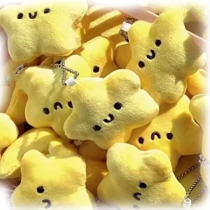Squeaky Little Star Plush Charm Wishing Star Doll Cute Backpack Accessory Ideal Keychain Gift for Young Girls