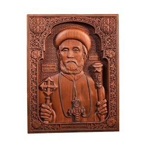 St Julius Wooden Icon Wall Plaque Relief Christian Saint Portrait Orthodox Coptic Religious Church Decor
