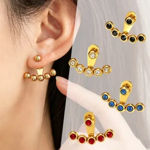 Stainless Steel 18K Gold Plated Fan Shape Earrings Matte Finish Waterproof Tarnish Free Women’s Jewelry Factory