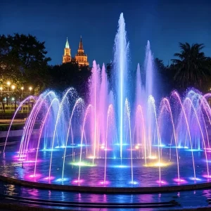 Stainless Steel Pool Dryland Square Street Fountain Water Curtain Light Show Water Curtain Fountain Small Music Fountain