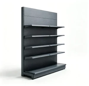 Steel Heavy Duty Double Sided Pegboard Gondola Shelving Unit Adjustable Shelves Retail Display Rack Hooks
