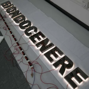 Storefront Signs Custom Shop Front Metal Logo Light Up Sign Letter Office Commercial Business Reception LED Signs