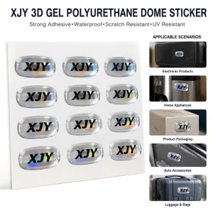 Strong Adhesive 3D Gel Polyurethane Dome Sticker Holographic Epoxy Vinyl for Product Packaging