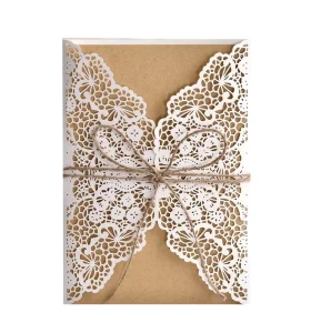 Styles Greeting Cards Customize Wedding Invitation Cards Custom Promotional Eco friendly Kraft Elegant