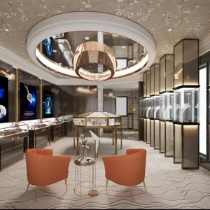 Sundo High End Luxury Jewelry Store Display Showcase and Counter Jewellery Shop Interior Design With Lights Jewelry Cabinet