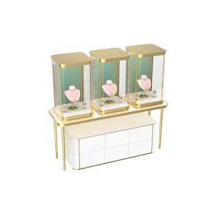 Sundo High End Tempered Glass Jewelry Store Custom Luxury Gold Jewelry Display Cabinet LED for Mall Jewelry Kiosk Showcase