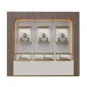 Sundo Light Weight Wall Hanging Jewelry Display Cabinet Tempered Glass LED Cabinet for Jewellery Store