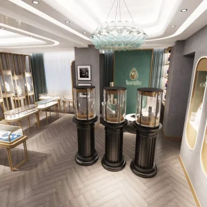 Sundo Luxury Decoration Jewellery Showcase Counter Display Jewelry Shop Design Custom Jewellery Showroom Decoration