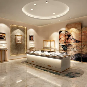 Sundo Luxury Jewelry Display Cabinet Showcase Stainless Steel Aluminum LED Lighting Customizable Size Color for Retail Stores