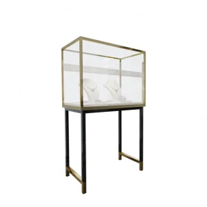 Sundo Stainless Steel Tempered Glass LED Lighting Jewelry Showcase with Lockable Cabinet, Luxury Retail Display