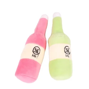 Super Soft Plush Wine Bottle Dog Toys Comforter with PP Cotton Filling