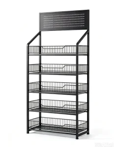 Supermarket Shelves Snack Racks Storage 5 Layer Movable End Shelf Beverage Food Counters Living Room Toy Mobile Display Stands