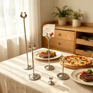 Supermarket Stainless Steel Retractable Advertising Display Frame Desktop POP Poster Display Stand