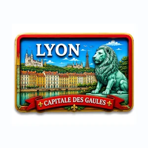 Supplier Double Layered MDF Wood Fridge Magnet France Cities Custom 3D City Name Wooden Souvenir Magnet Réfrigérateur Lyon