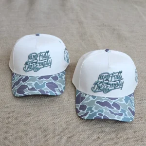 Supplier Outdoor Shoot Woodland Camouflage Gorras Custom 3d Embroidered logo Premium Two Tone 5 Panels Baseball Caps