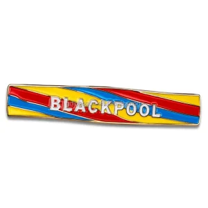 Suppliers UK Seaside Colorful Customized Blackpool Rock Candy Stick Design Fridge Magnets Blackpool Metal Enamel Souvenir Magnet