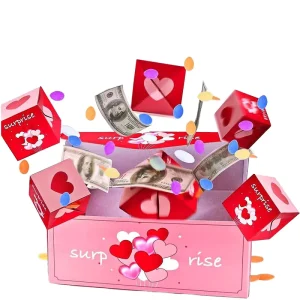 Surprise Bouncing Box Jumping Box Red Envelope Box Birthday Gift Box Love themed Paper Box